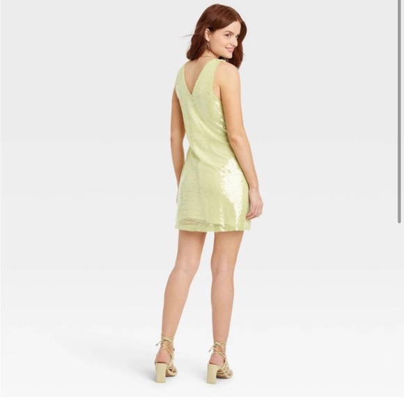 A New Day Yellow Sequin Dress - Picture 2 of 6